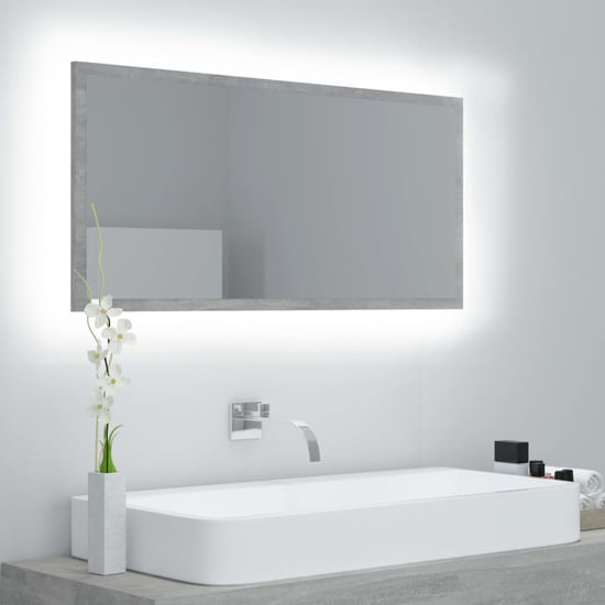 Read more about Palatka bathroom mirror in concrete effect with led lights