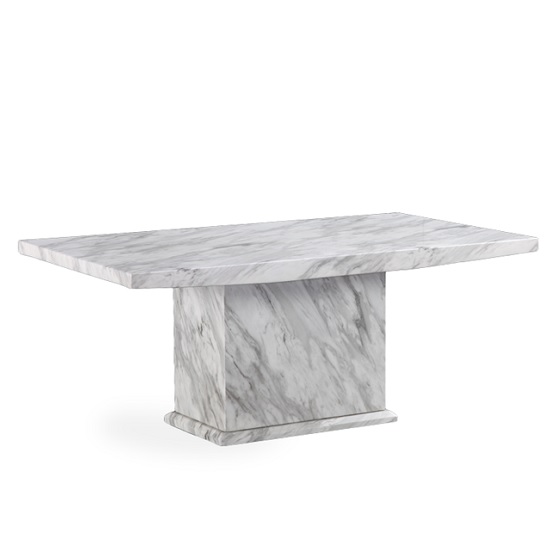 Palermo Marble Effect Coffee Table Rectangular In White And Grey