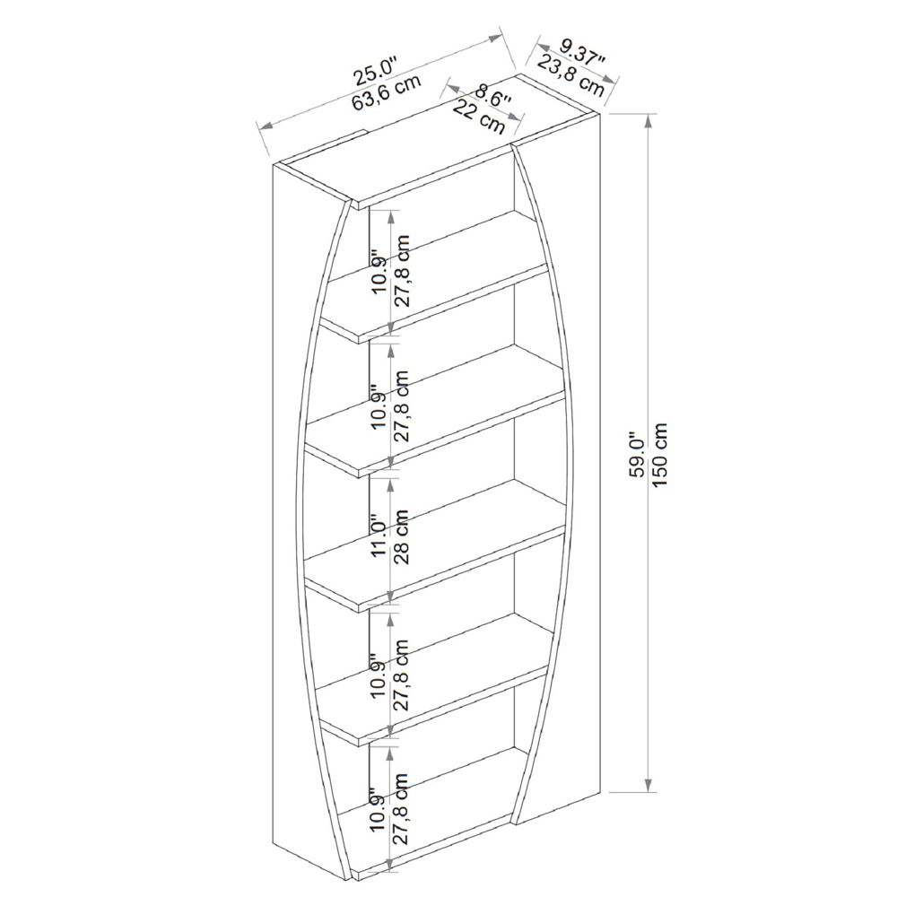 Palermo Wooden Display Unit in Atlantic Pine and White