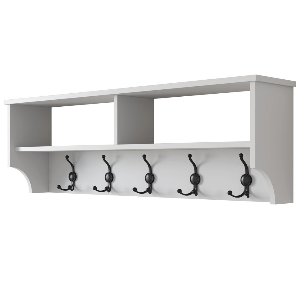 Palero Rectangular Wooden Coat Rack in White