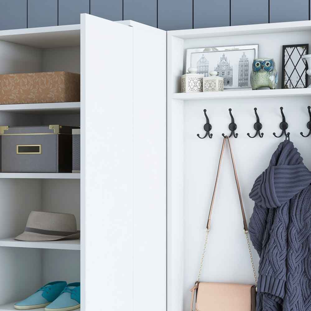 Palero Wooden Hallway Furniture with Coat Rack in White