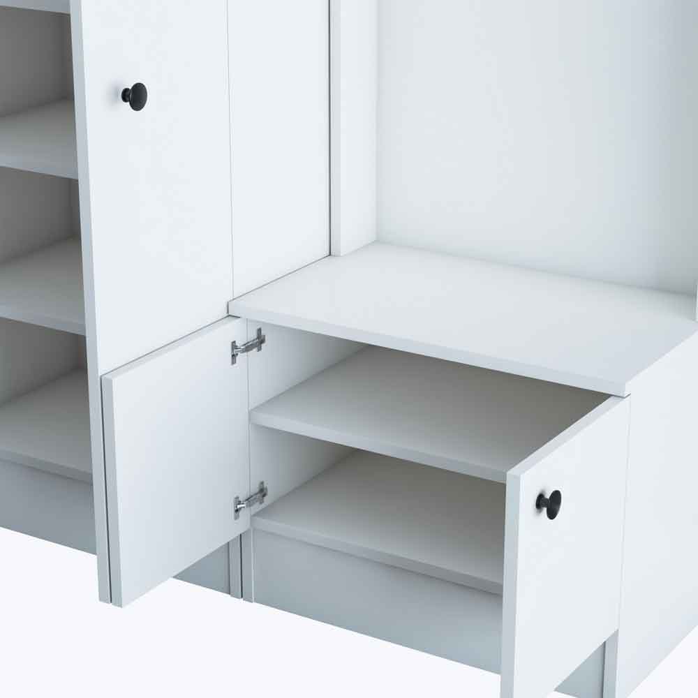 Palero Wooden Hallway Furniture with Coat Rack in White
