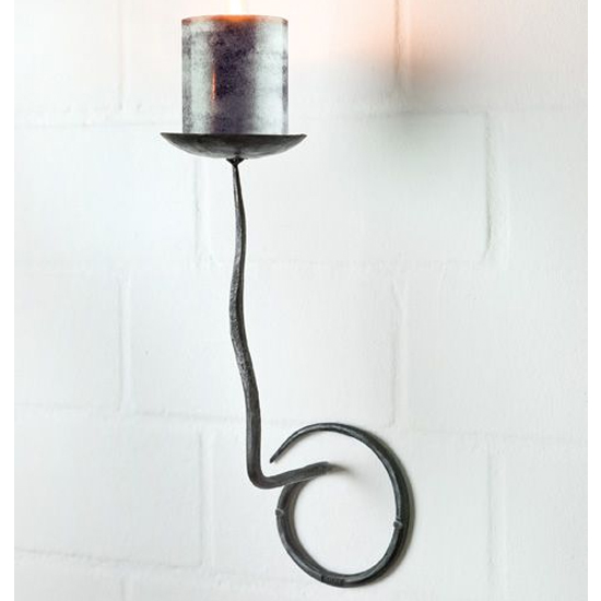 Pales Iron Wall Candleholder In Antique Black