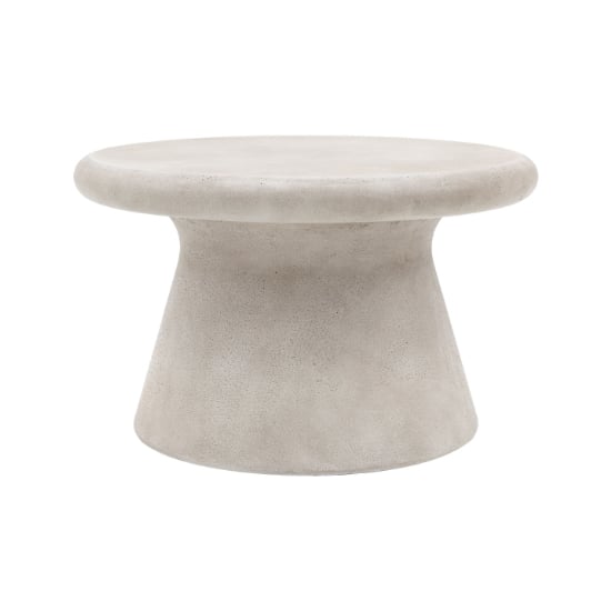 Palikir Wooden Coffee Table Round In Concrete Effect