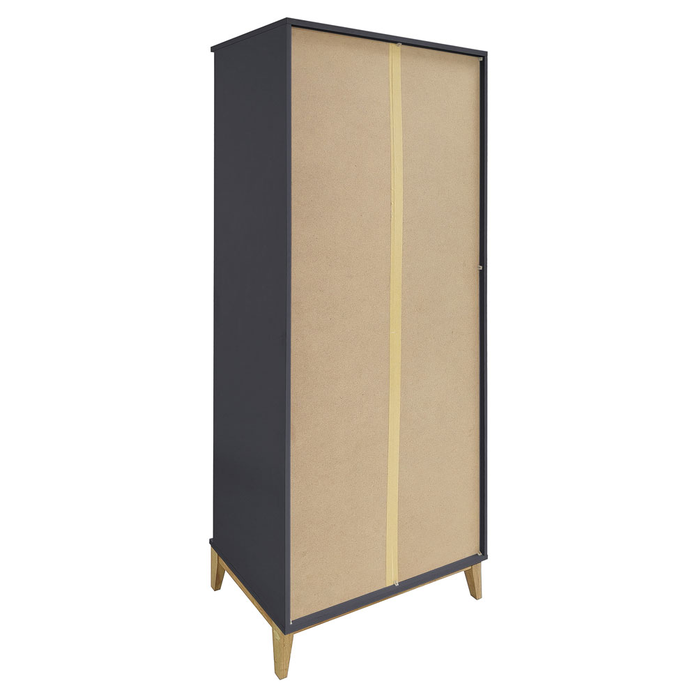 Palladium Wooden Bookcase with 4 Shelves in Grey and Wotan Oak