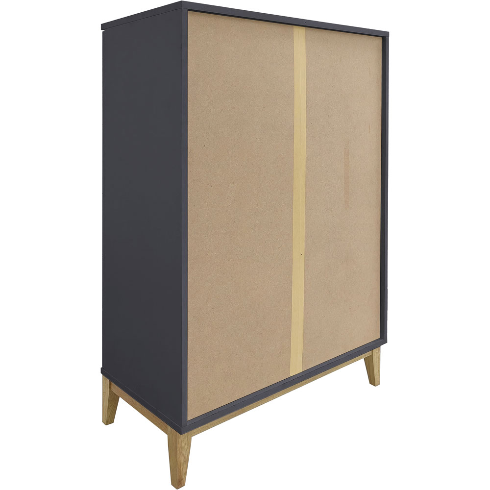 Palladium Wooden Highboard with 2 Doors in Grey and Wotan Oak