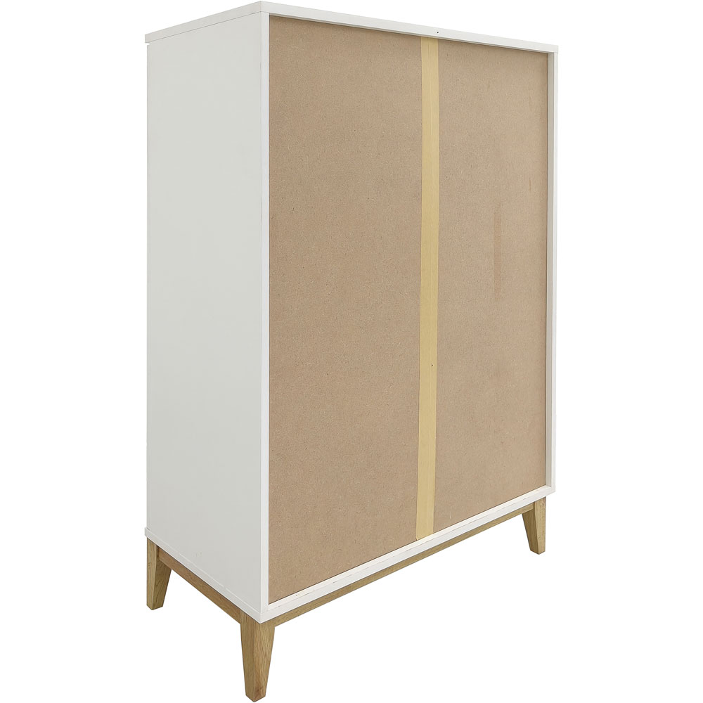 Palladium Wooden Highboard with 2 Doors in White and Wotan Oak
