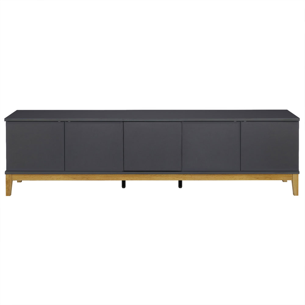 Palladium Wooden TV Stand with 5 Doors in Grey and Wotan Oak
