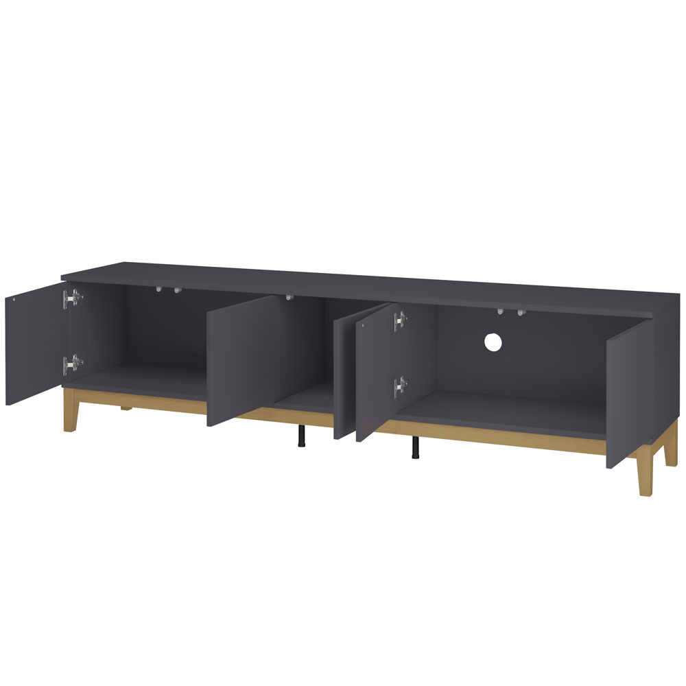 Palladium Wooden TV Stand with 5 Doors in Grey and Wotan Oak