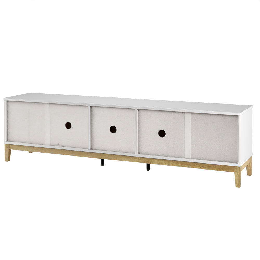 Palladium Wooden TV Stand with 5 Doors in White and Wotan Oak