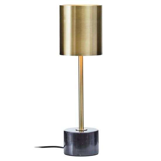 Product photograph of Palma Gold Metal Table Lamp With Black Marble Base from Furniture in Fashion