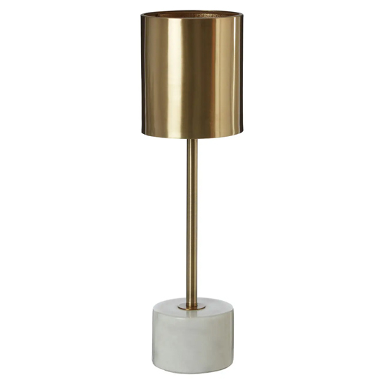 Palma Gold Metal Table Lamp With White Marble Base