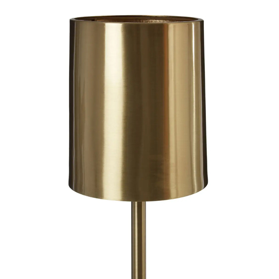 Palma Gold Metal Table Lamp With White Marble Base