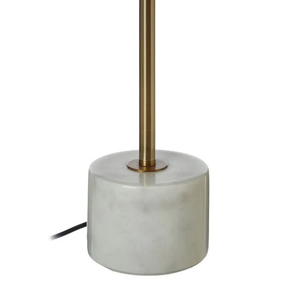 Palma Gold Metal Table Lamp With White Marble Base
