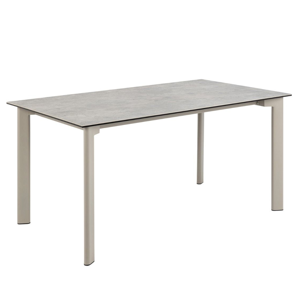 Palmdale Grey Ceramic Dining Table With Elkhorn 4 Chairs In Beige