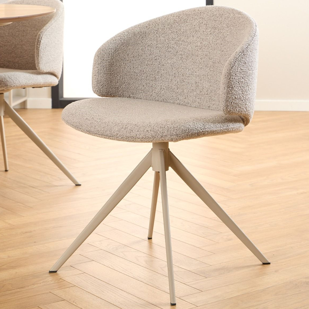 Palmdale Grey Ceramic Dining Table With Elkhorn 4 Chairs In Beige