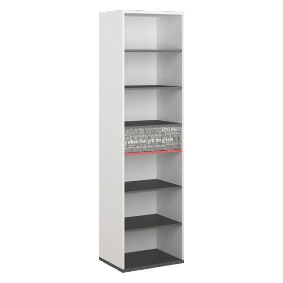 Product photograph of Palmer Kids Wooden Bookcase 4 Shelves 1 Drawer In Matt White from Furniture in Fashion