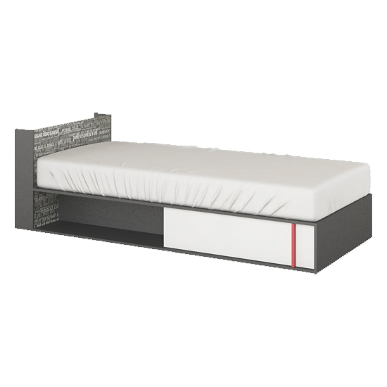 Product photograph of Palmer Kids Single Bed Left With Mattress In Matt White from Furniture in Fashion