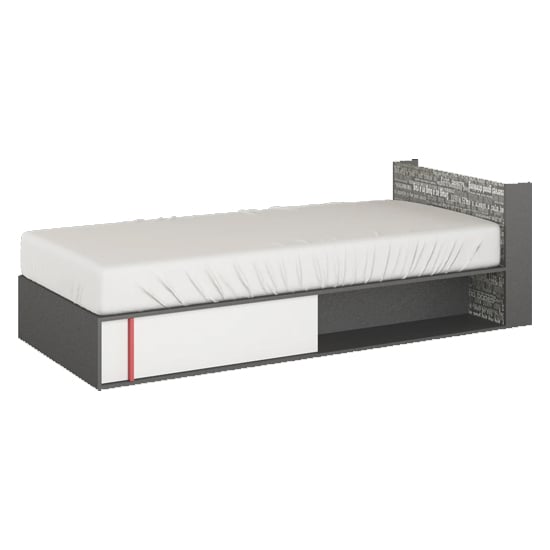 Product photograph of Palmer Kids Single Bed Right With Mattress In Matt White from Furniture in Fashion