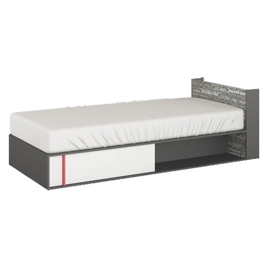 Read more about Palmer kids single bed right with mattress in matt white