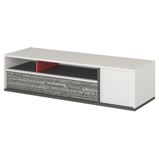 Read more about Palmer kids wooden tv stand 1 door 2 drawers in matt white