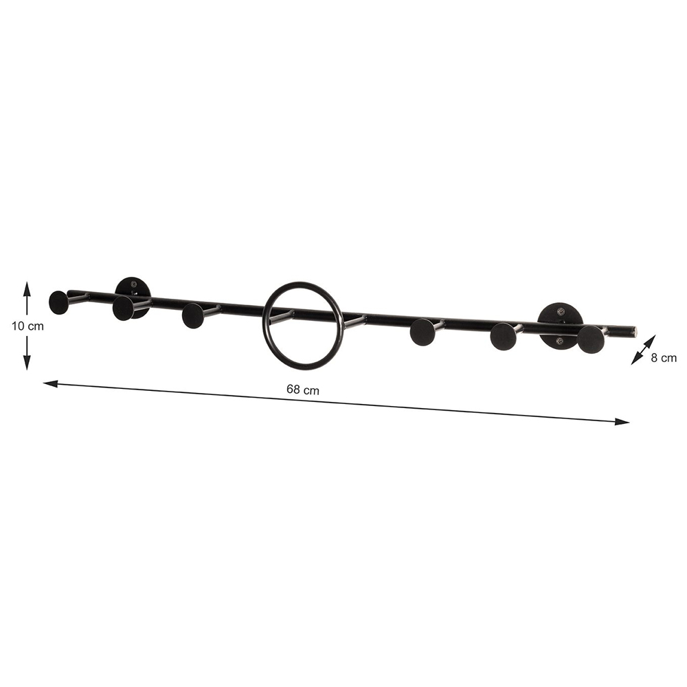 Palmer Metal Wall Hung Coat Rack In Black