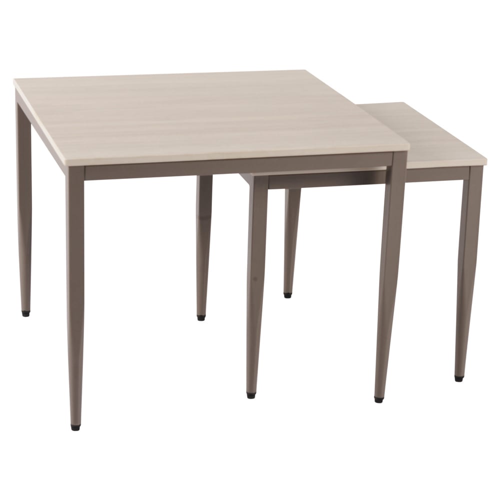 Palmerton Ceramic Square Nest Of 2 Tables In Matt Latte