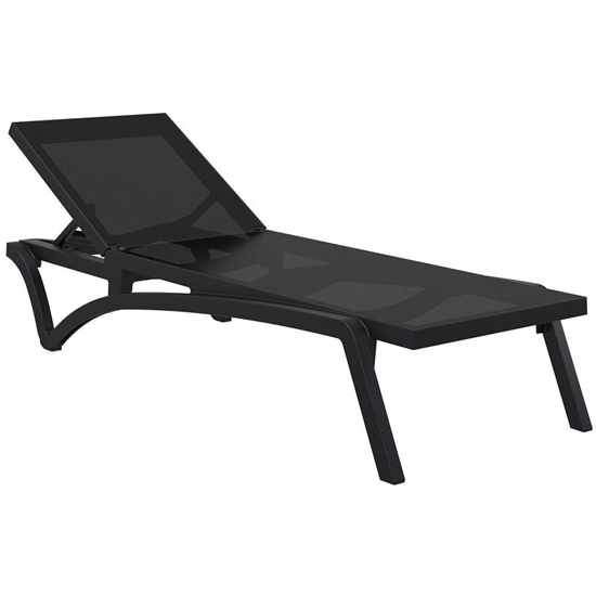 Photo of Palmont synthetic fabric sun lounger in black