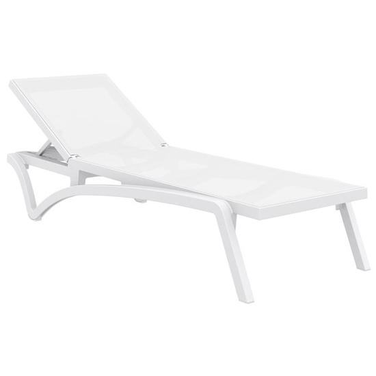 Palmont Synthetic Fabric Sun Lounger In White