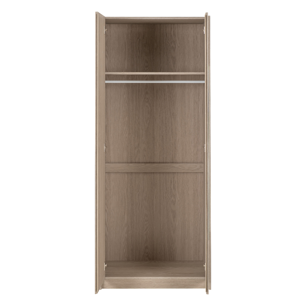Palmyra Mirrored Wardrobe With 2 Doors In Smoked Ash