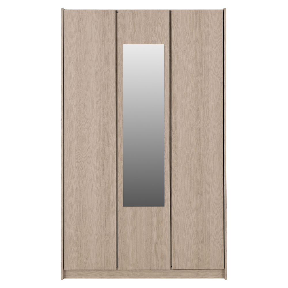 Palmyra Mirrored Wardrobe With 3 Doors In Smoked Ash