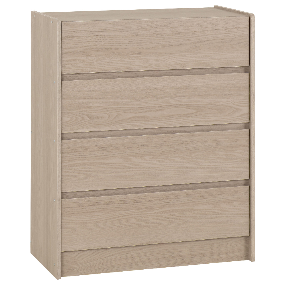 Palmyra Wooden Chest Of 4 Drawers In Smoked Ash