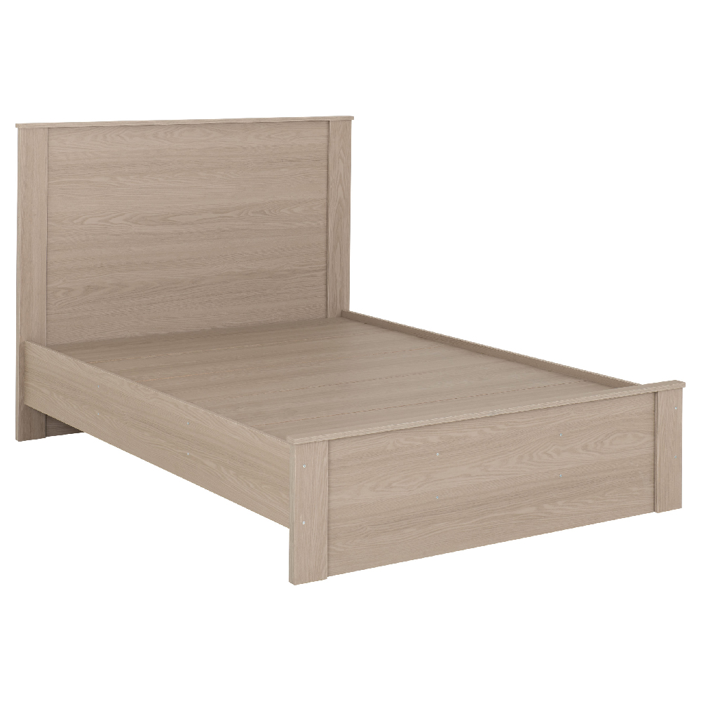 Palmyra Wooden Double Bed In Smoked Ash