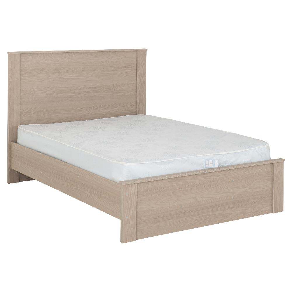 Palmyra Wooden Double Bed In Smoked Ash