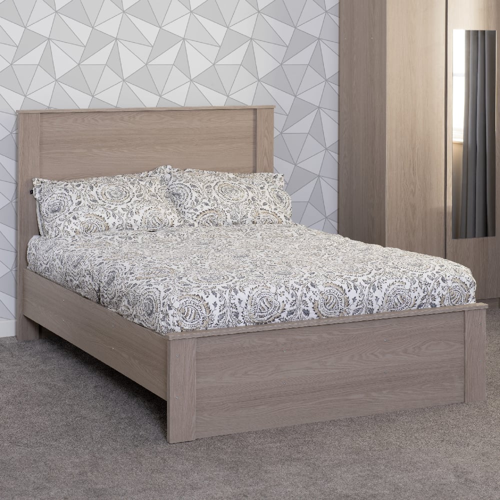 Read more about Palmyra wooden double bed in smoked ash