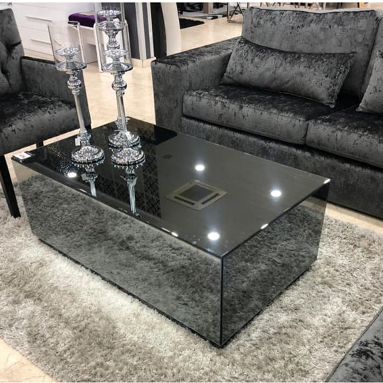 Palo Rectangular Mirrored Wooden Coffee Table In Grey 529 95 Go Furniture Co Uk Palo Rectangular Mirrored Wooden Coffee, Mirrored Wooden Coffee Table