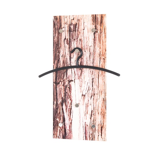 Product photograph of Palos Glass Wall Hung 6 Hooks Coat Rack In Tree Bark Print from Furniture in Fashion