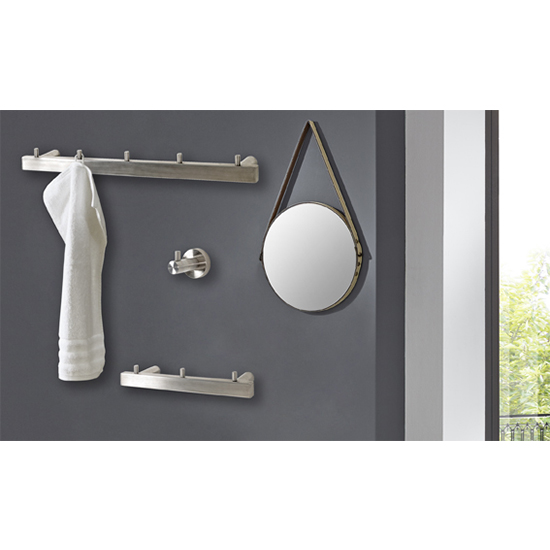 Palos Wall Hung 3 Hooks Coat Rack In Polished Stainless Steel