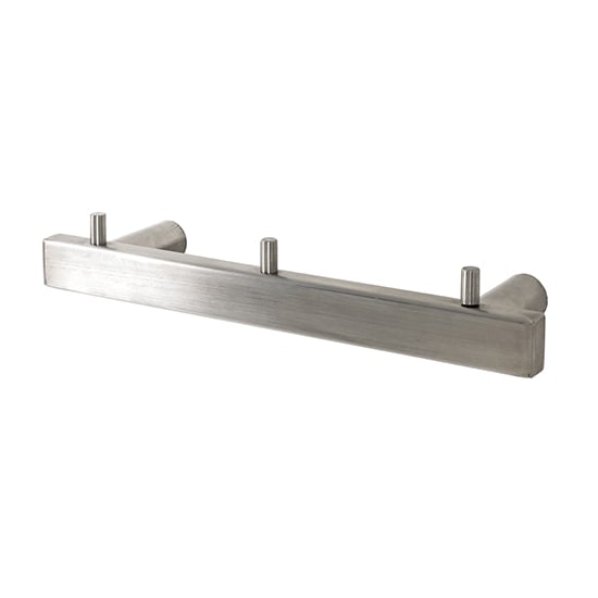 Product photograph of Palos Wall Hung 3 Hooks Coat Rack In Polished Stainless Steel from Furniture in Fashion