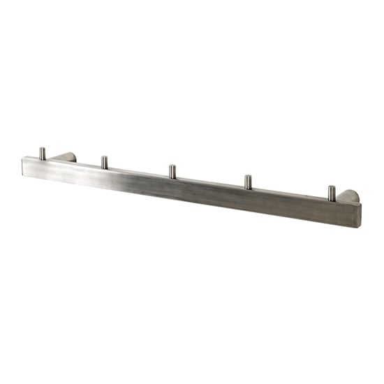 Product photograph of Palos Wall Hung 5 Hooks Coat Rack In Polished Stainless Steel from Furniture in Fashion