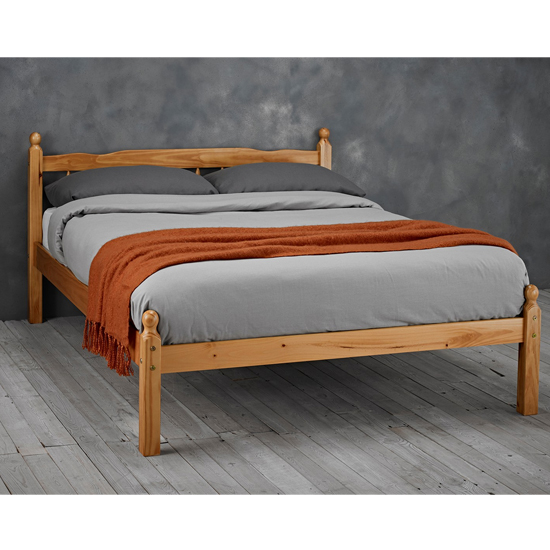 Pamela Wooden Small Double Bed In Pine Sale