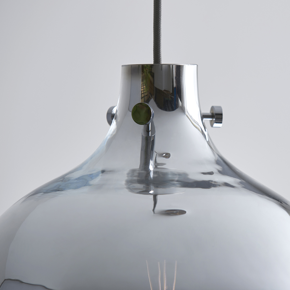 Pampa Glass Pendant Ceiling Light In Chrome