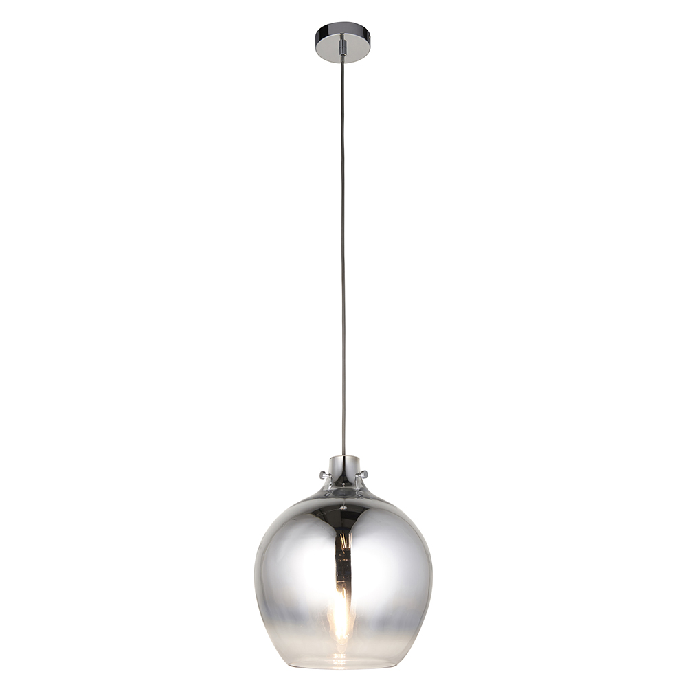 Pampa Glass Pendant Ceiling Light In Chrome