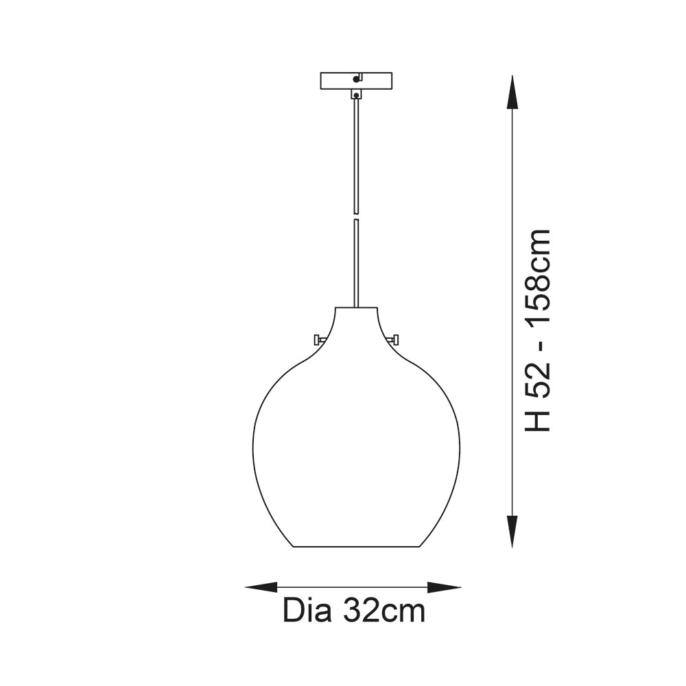 Pampa Glass Pendant Ceiling Light In Chrome