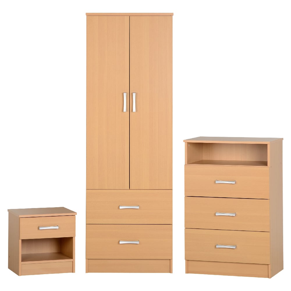 Read more about Pana wooden furniture set with 2 doors wardrobe in beech