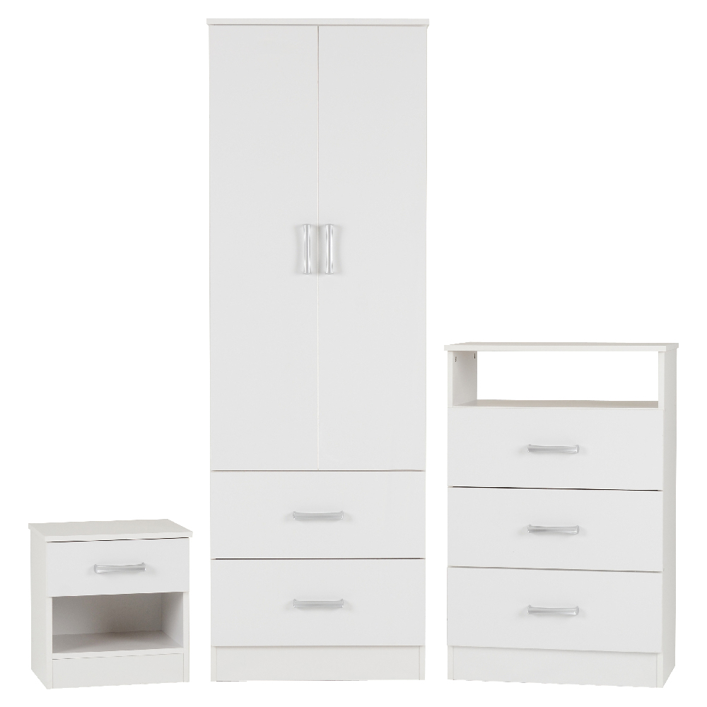 Read more about Pana wooden furniture set with 2 doors wardrobe in white