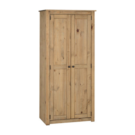 Photo of Prinsburg wooden 2 doors wardrobe in natural wax