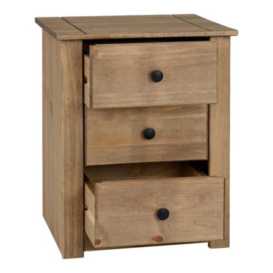 Pavia Wooden Chest Of 3 Drawers In Natural Wax