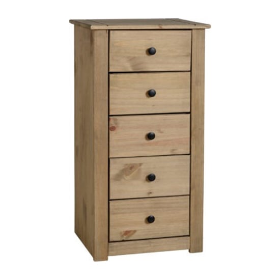 Read more about Pavia wooden chest of 5 drawers in natural wax