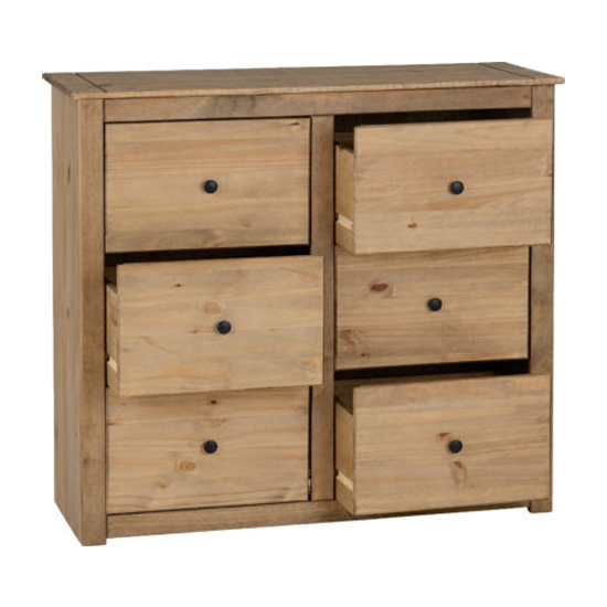 Pavia Wooden Chest Of 6 Drawers In Natural Wax